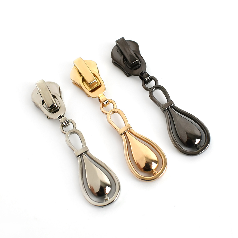 Mettee ZT205 5# Multi-purpose Clothing Zips Sewing Hardware Accessories Drop-shaped Alloy Zipper Pendant Slider