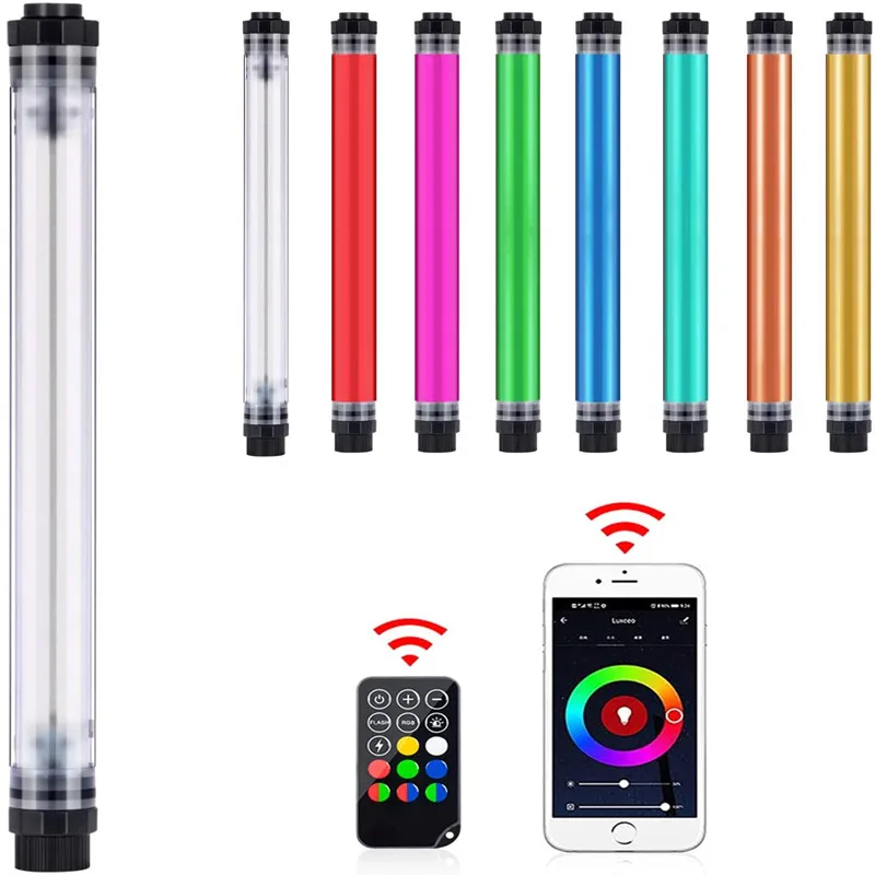 Светодиодная трубка для фотосъемки LUXCEO P7RGB Pro, 1000 лм, палочка с инфракрасным управлением, управление через приложение RGB, полноцветный водонепроницаемый фонарь для видеосъемки IP68