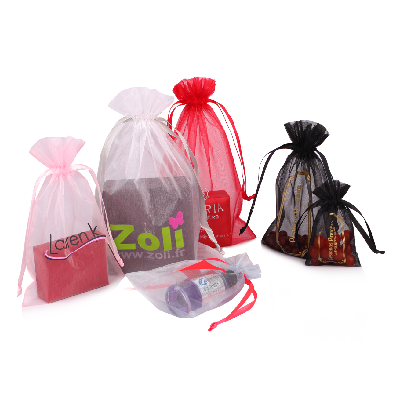 Wholesale Custom Reusable Big white Organza Pouch Drawstring Gift Jewelry Shoes Wine Bags