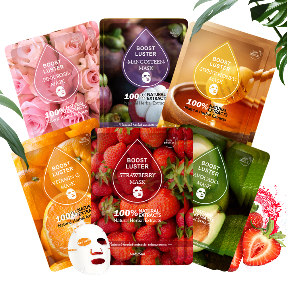 private label oem natural moisturizing honey strawberry avocado rose hydrating lightening fruit sheet facemask sheetmask
