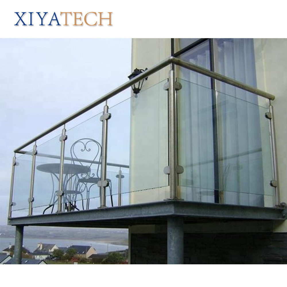 XIYATECH 316 Satin Accessories Stainless Steel Glass Clamp Stair Railing Glass Holder Glasses For Balustrades