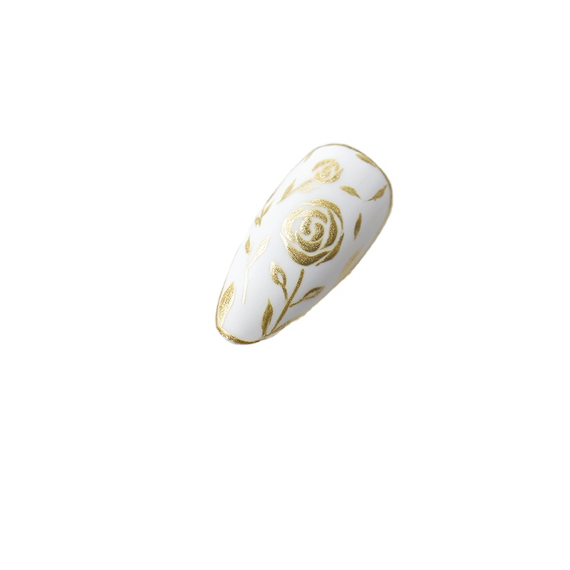 New Design Explosive Metal Painted Japanese Style Golden Silver Hook Line Nails Uv Gel Mirror Polish Glue