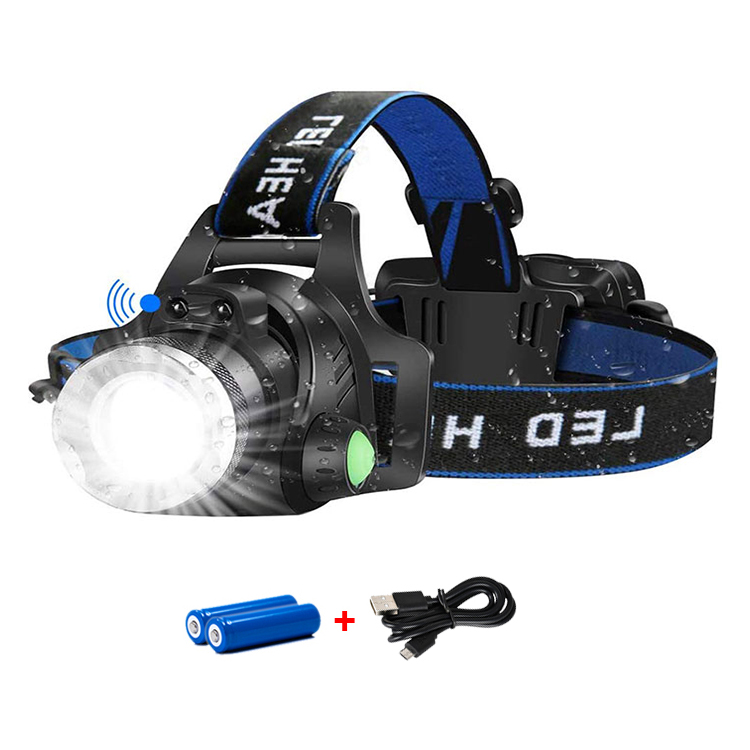 Outdoor Waterproof USB Rechargeable LED Head Light Sensor Headlamp  Tactical Headlight Led Head Lamp