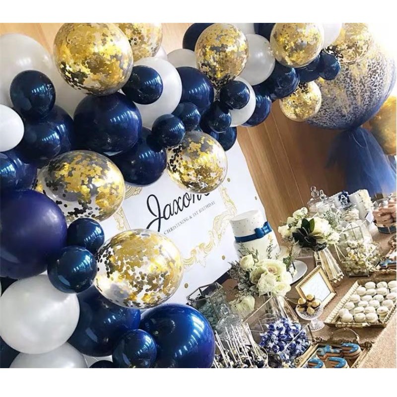 61pcs dark blue gold miraculous ladybug birthday latex balloons arch set for party