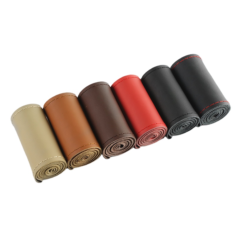 High elastic artificial leather cover with soft texture DIY automobile steering wheel cover
