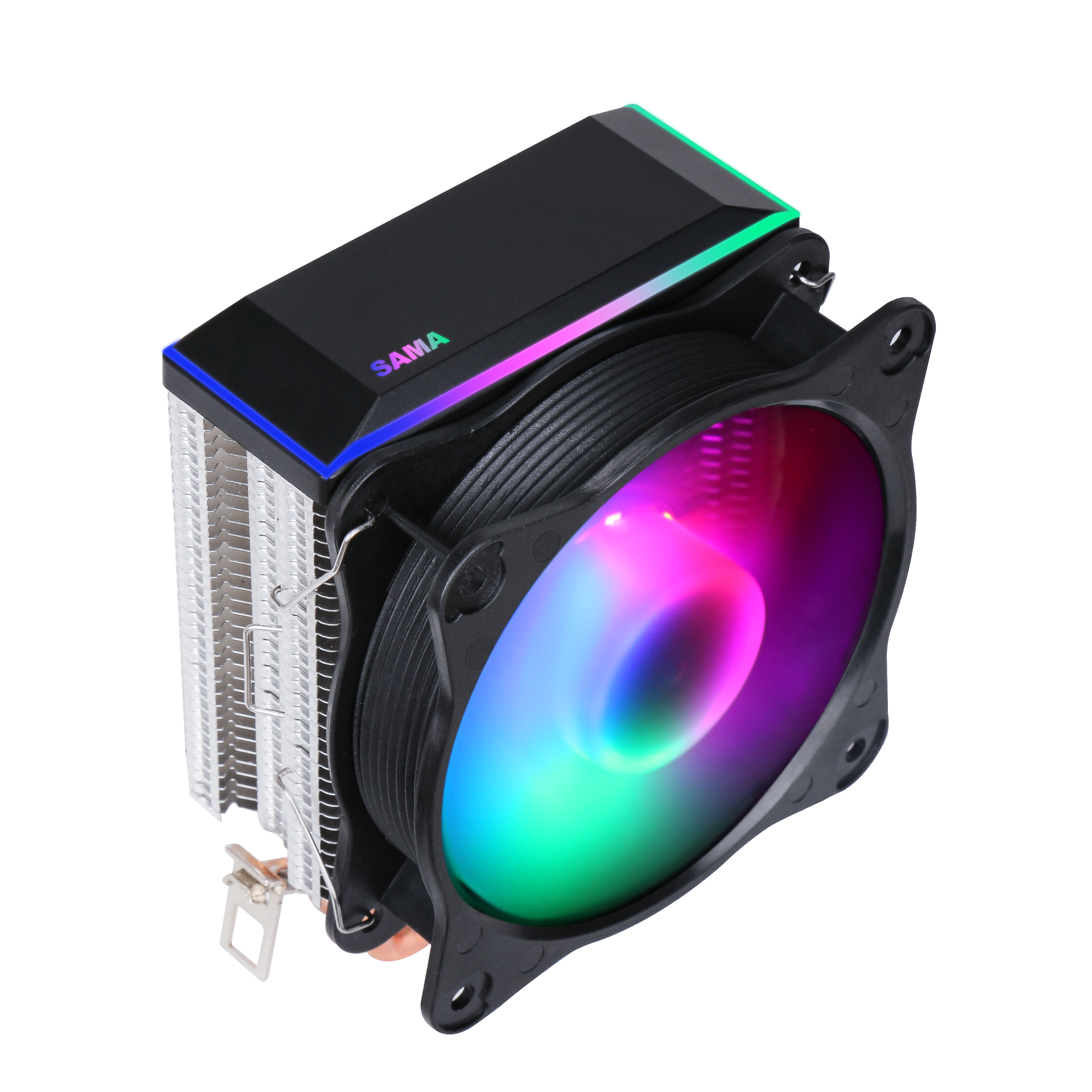 SAMA Розничная LGA 1700 1200 1366 115X 2 тепловые трубы 90 мм ARGB светодиодный lil процессор радиатор охлаждения игровой ПК чехол Вентилятор охлаждения ПК процессорный кулер