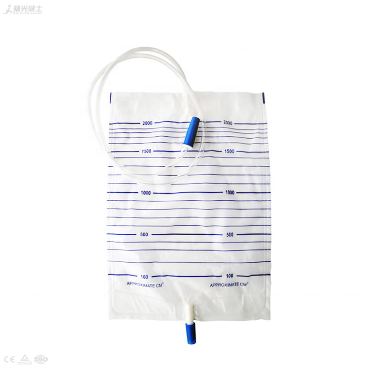 Hot Selling Adult Travel Disposable Plastic Sterile Urine Meter Drainage Bag Medical Dispoz-a-bag Urine Collection Bag 2000ml