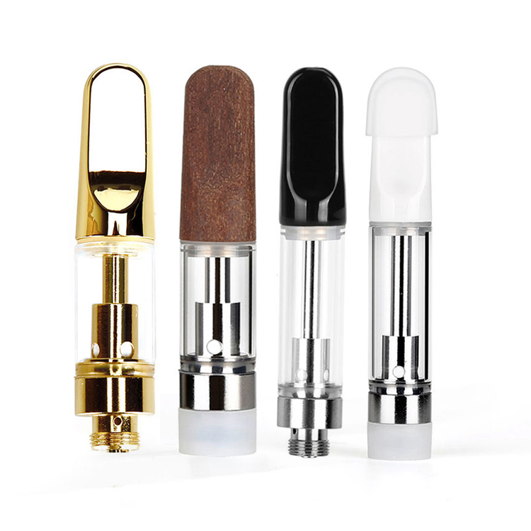 Cbd Cartridge Ceramic Coil 510 Thread Metal Tip gold Color Thick Oil Glass Vape Pen Cartridge