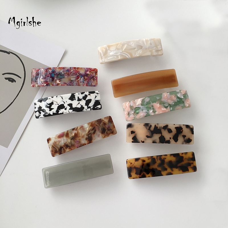 Mgirlshe Fashion Acrylic Custom Hairpin Adult Claw Clip Women Girls Bobby Luxury Hairgrip Barrette Spring Clip Hair Accessories