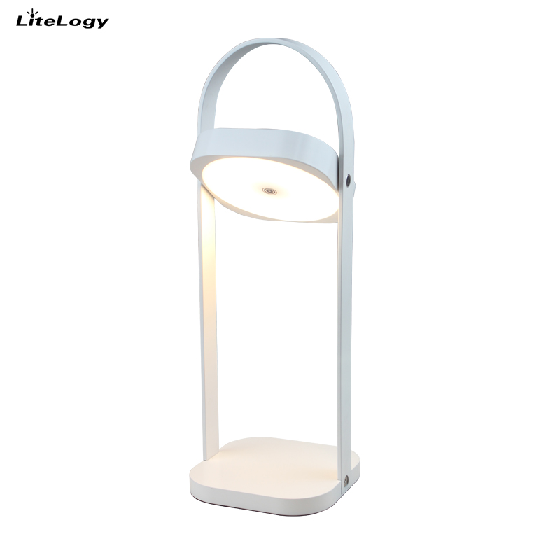 5000mA battery rechargeable dimmable portable white cordless metal led table lamp light