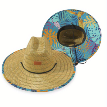 Beach hat Pointy Cover Linen Sombrero Upf Bulk Raffia Straw Cowboy Hats Unisex Printed Lifeguard Hat