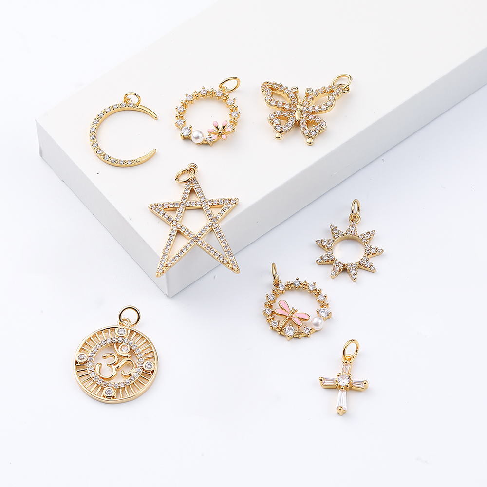 New arrivals Jewelry Making Supply Pendant Bracelet bezel DIY Crafting Nickle Plated Enamel Moon Charms