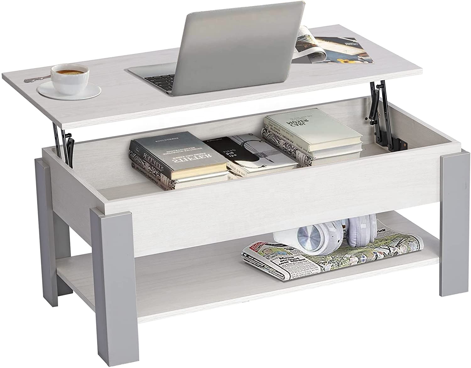 Lift Top Coffee Table Coffee Cabinet With Hidden Compartment Storage Shelf Rising Tabletop For Living Room Reception Room