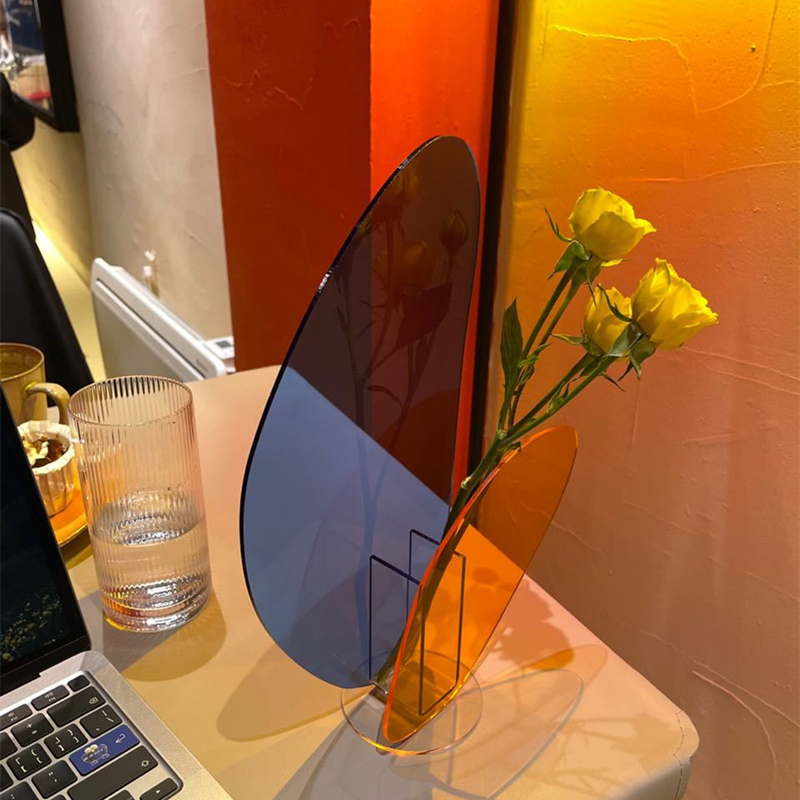 Cutelife Hot Sale Wholesale Geometric Acrylic Decor Garden Plastic Flower Vase