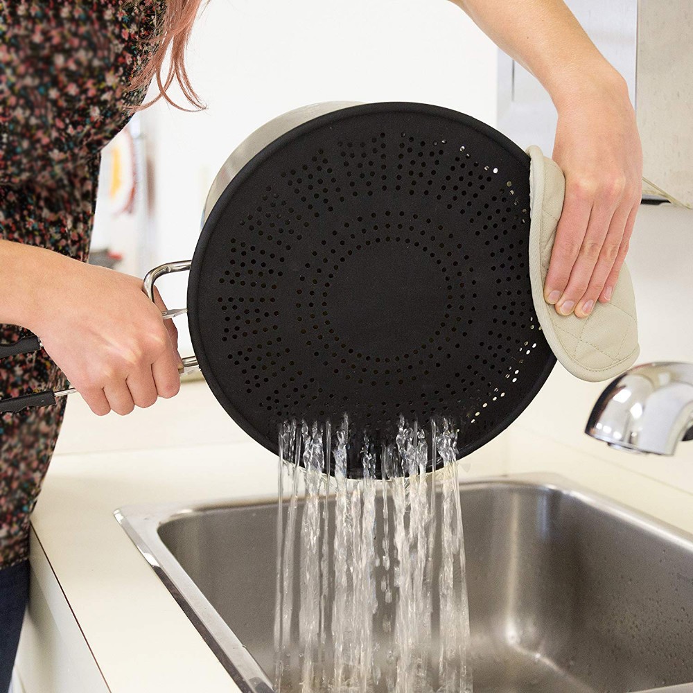 13" Silicone foldable splatter screen guard oil splatter screen heat insulation Frying Pan shield