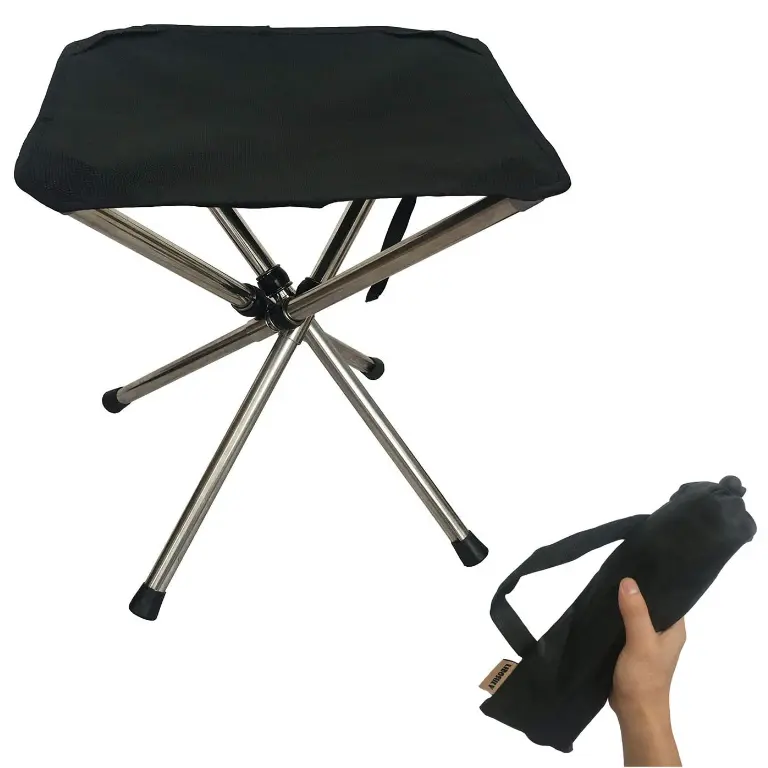 Woqi Camping Fishing folding Stool with free carry case steel lightweight collapsible stools leisure sports