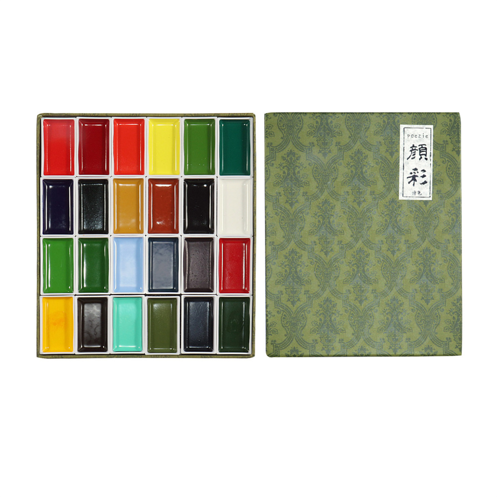 24 Professional Watercolors paint Sets Aquarelle Watercolour paint Set With Brush