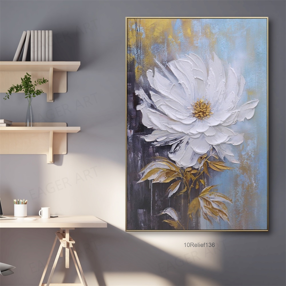 Modern Abstract Original Handmade Large Wall Heavy Texture Flower Color Acrylic Art Oil Painting For Home Hotel Office