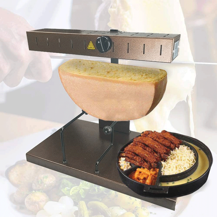 Регулируемая 650 Вт машина для плавки сыра Raclette, коммерческая машина для плавки сыра для половины сыра