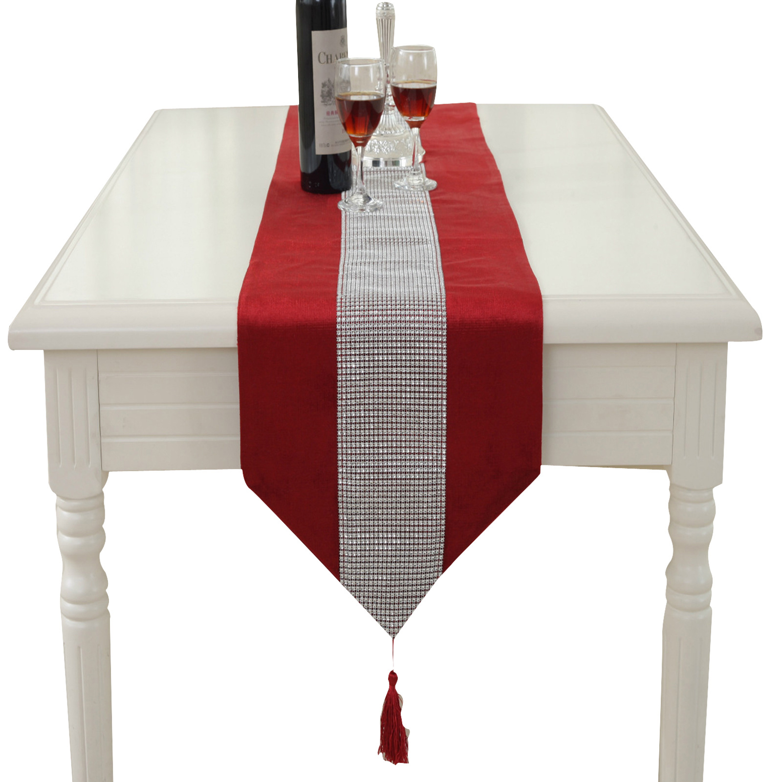 Hot Selling Luxury Shiny Velvet With Diamond Table Runner,Diamond Table Runner, for Weeding and Home Decoration