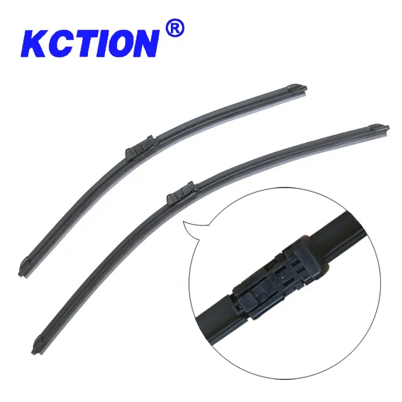 Kction K-218 Original Equipment Push Button Adapter B5 Frameless Soft Wiper Blade Front Flat Replacement Wiper Blades