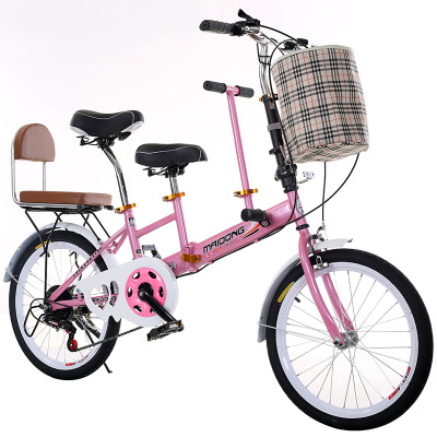 hot sale cheap 20 inch 7 speed aluminum steel frame folding Tandem Bike bicycle
