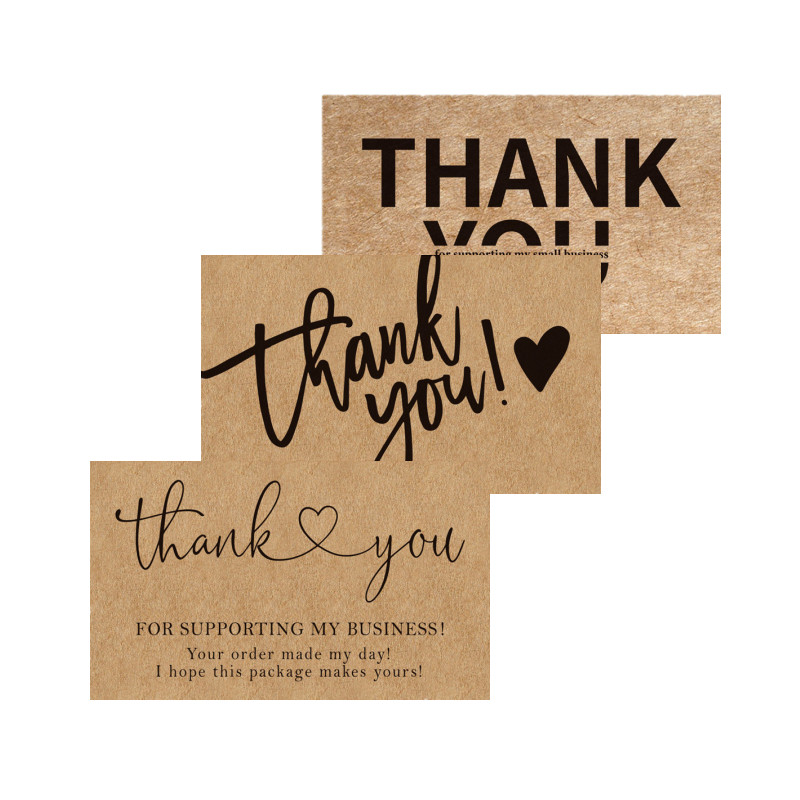 Поздравительные открытки из крафт-бумаги с надписью thank you, Подарочная открытка для малого бизнеса
