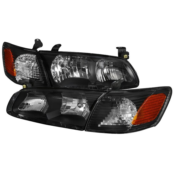 Налобный фонарь для Toyota Camry 2000 2001, налобный фонарь + сигнальная лампа, черная рамка, американская версия, Автомобильные фары