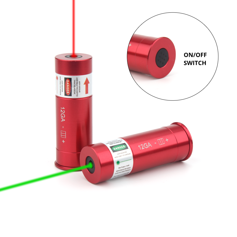 12GA Boresighter ON OFF Switch Laser Boresighter 12GA Laser Bore Sighter 12Guage Bore Sight with ON/OFF Switch