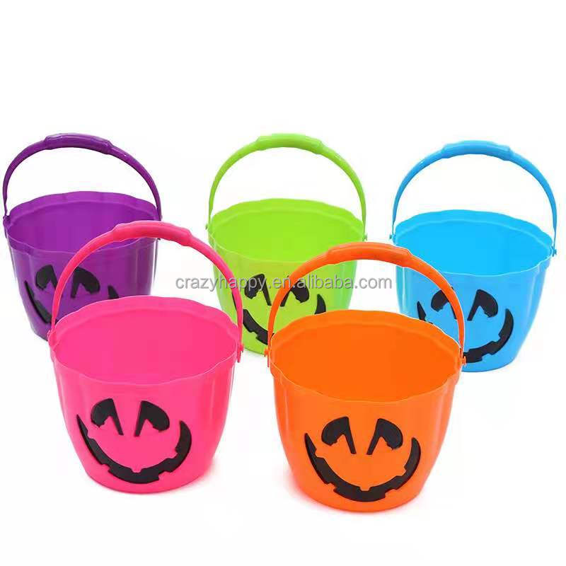 Treat or Trick Plastic LED Light Pumpkin Bucket