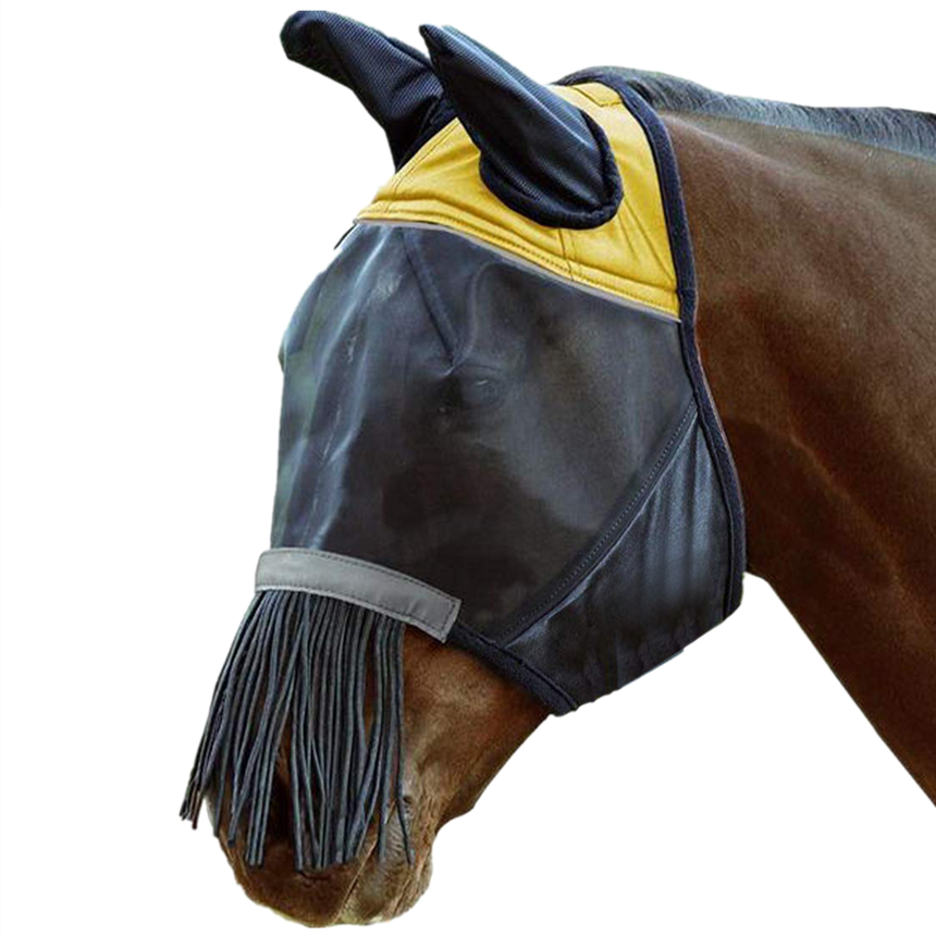 Reusable Breathable and Soft Mesh Horse face mask comfortable anti-mosquito horse face mask Ear Mesh Fly Mask