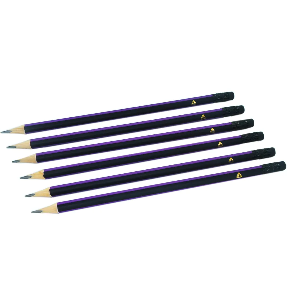 Factory wholesale graphite Tri shape wood pencils for children wood slat profile
