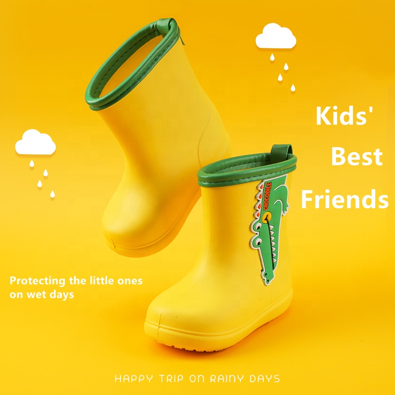 Kid Rain boots Anti Slippery Soft Sole Children Rubber Boy Waterproof Cute Light Baby Girl Lovely Animal Pattern Thermal Wellies