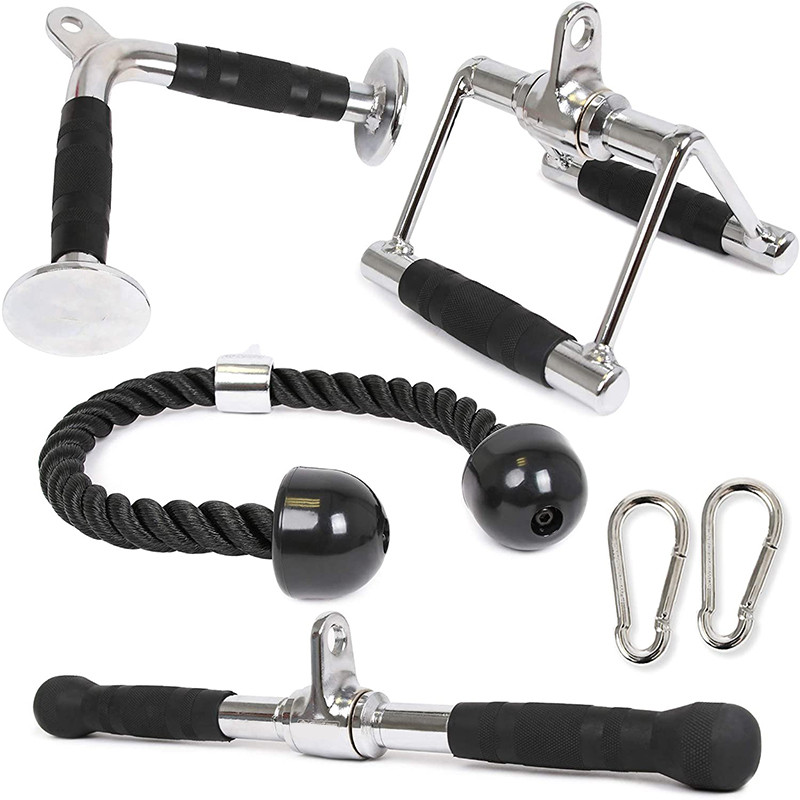 Combo Tricep Press Down Cable Attachment, LAT Pulldown Workout, Weight Machine Home Gym Accessories, Double D Handle,
