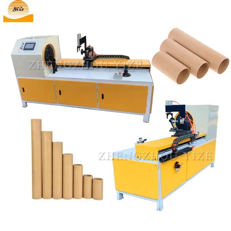 CNC tea canister paper core pipe tube cutting machine adhesive tape toilet kraft roll core paper cutter slitting machine