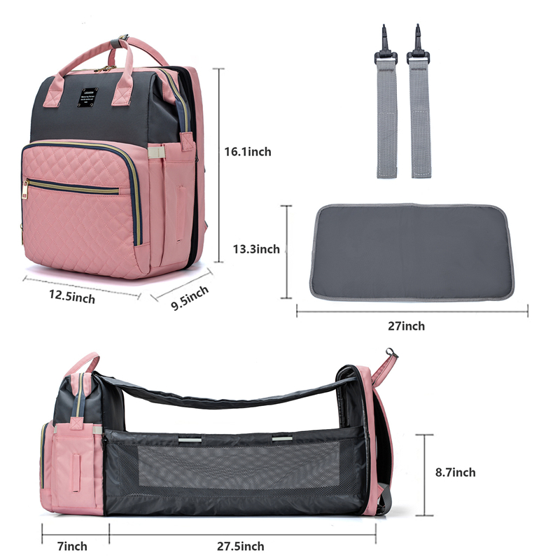 2021 Portable Outdoor Changing Set Baby Bags For Mother Mummy Baby Travel Bed Diaper Bag backpack