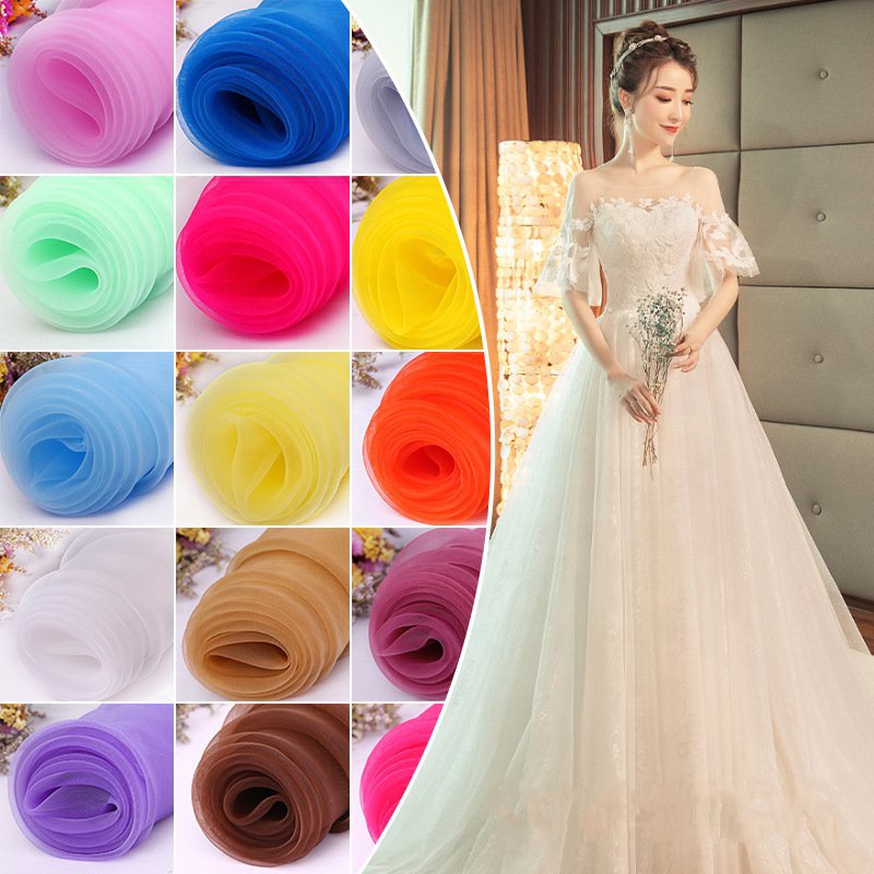 RTS 100% Nylon Bridal Matte Organza Fabric For Wedding/Decoration