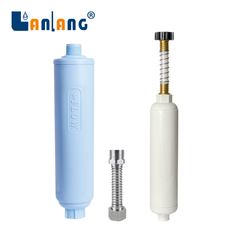 Lanlang Brand GAC/KDF filter cartridge for garden water filter NSF activated carton rv water filter with flexible hose protector