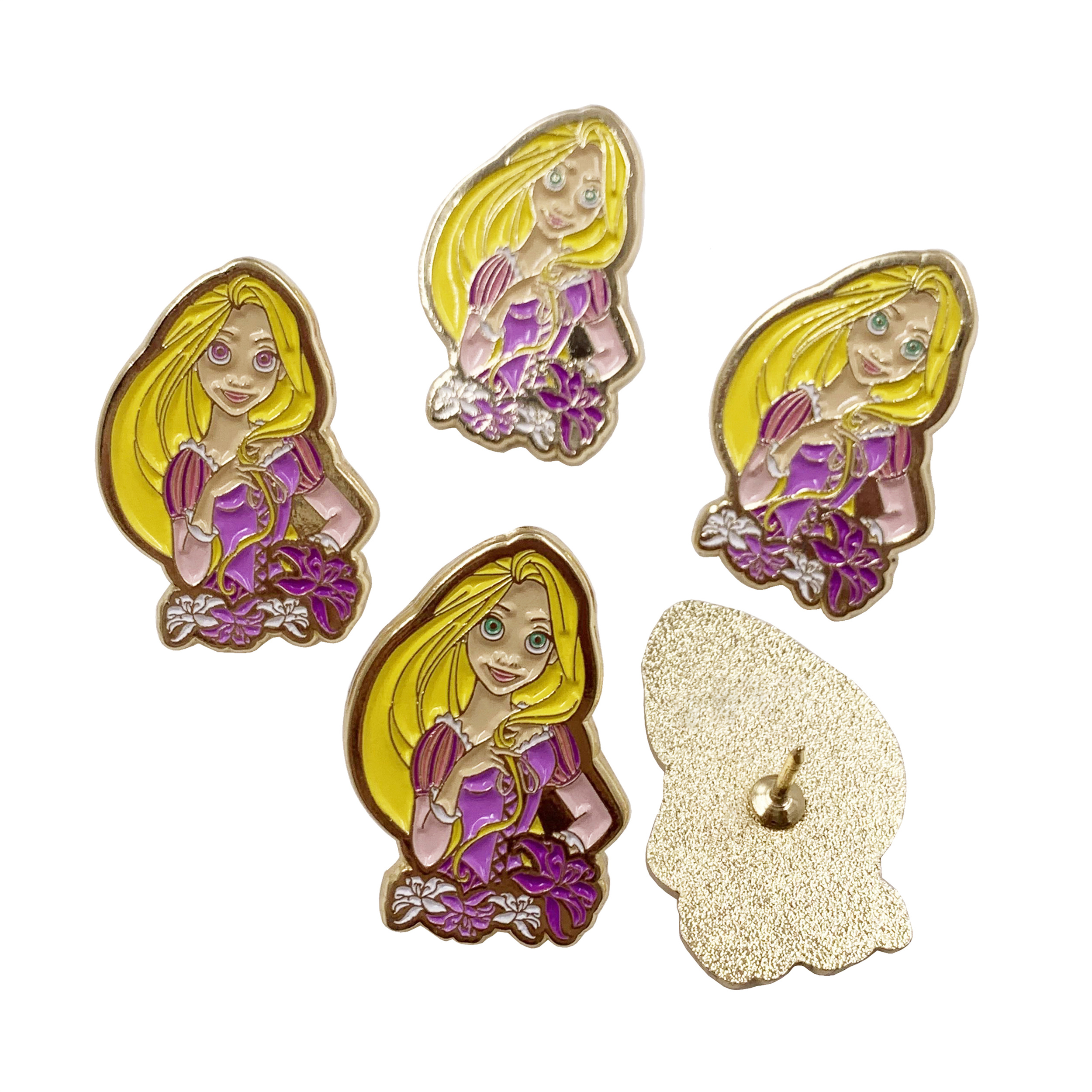 Disney Certified factory Custom logo metal 3D brand souvenir princess cartoon cute badge gold plated soft hard enamel lapel pin