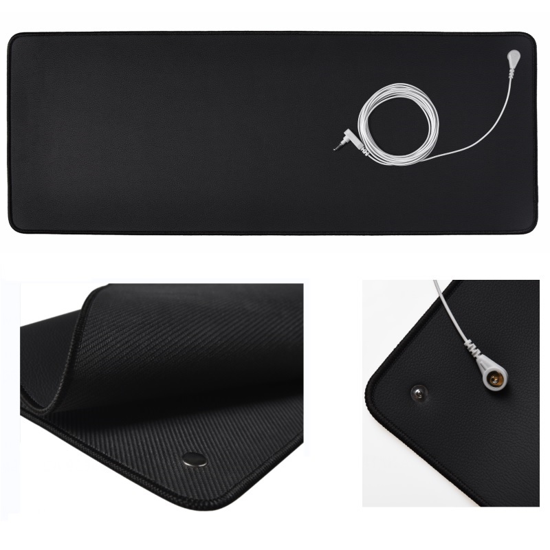 Customized Grounding earthing mat for bed Conductive leather with grounding cord  esd grounding bed sheets