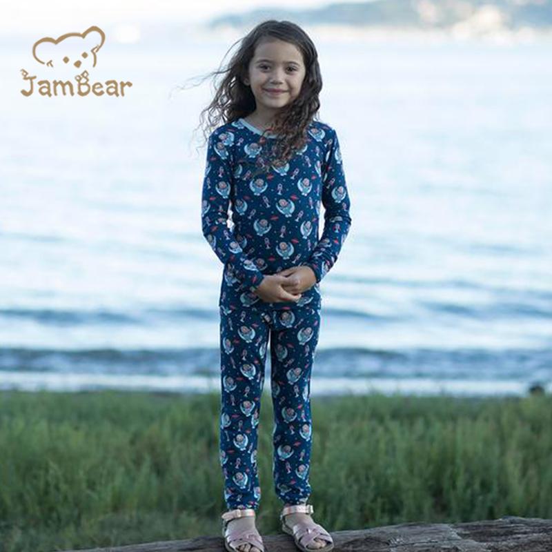 Детские пижамы из натурального бамбука JamBear, экологически чистые пижамы для младенцев, пижамы для малышей, детская одежда для дома