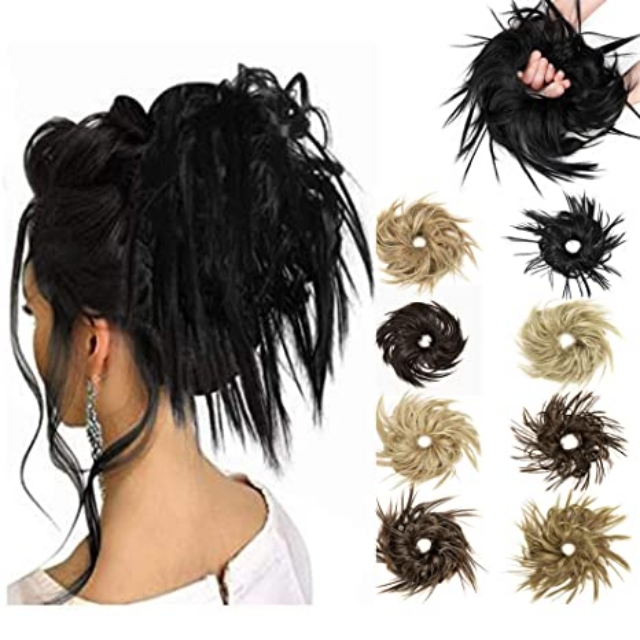 Aishili wholesale messy hair buns extension synthetic hair Elastic Band Chignon for women