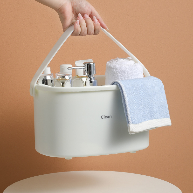 Portable bath basket toiletries dormitory storage basket