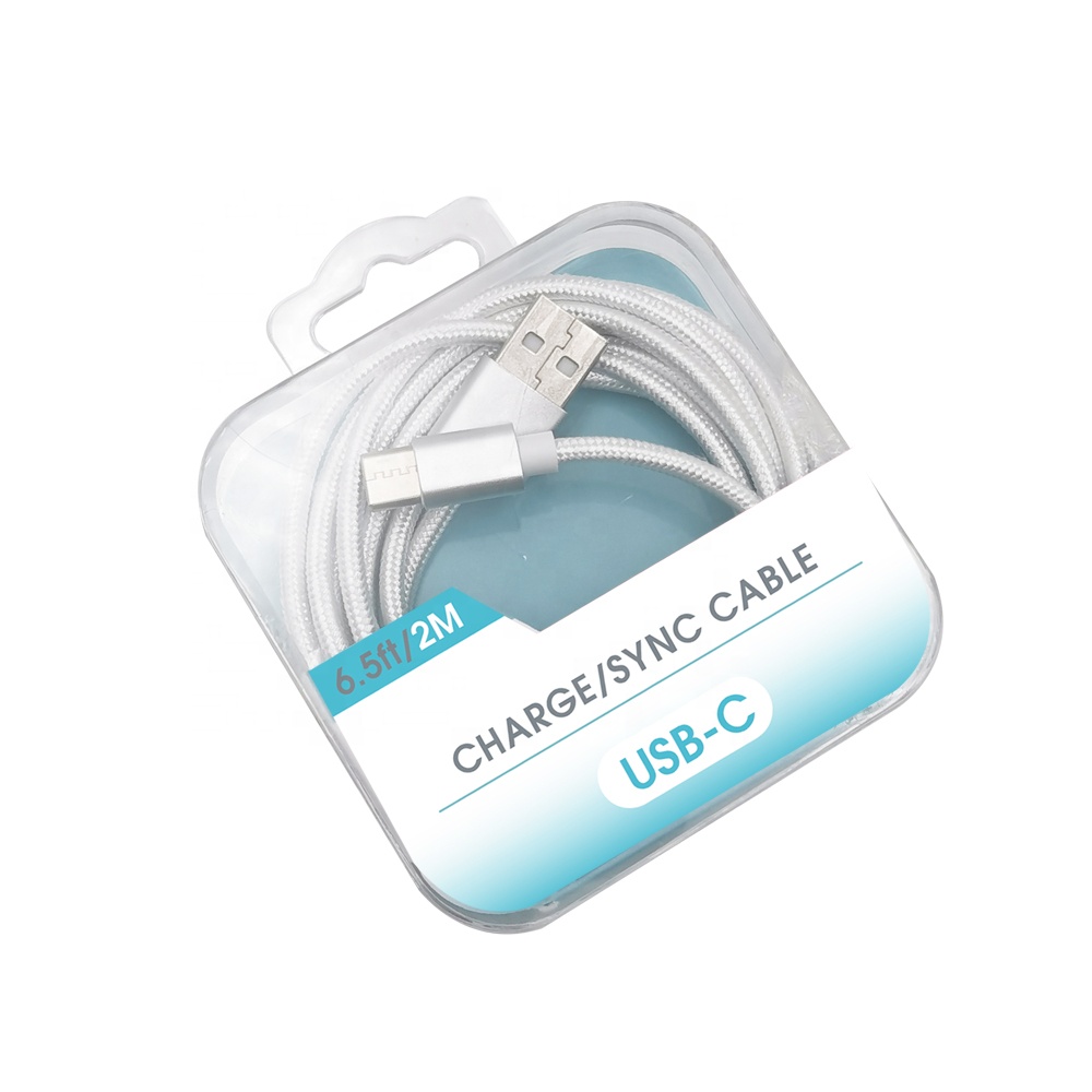 4 Colors Single Nylon Braided USB Cable 6ft Fast Charging Type c Cable OD4.8 Fast Charging USB Data Cable for Iphone 12