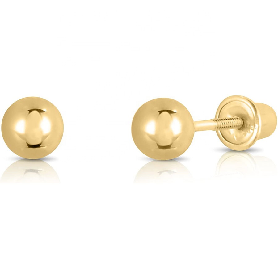 Фирменные серьги-гвоздики с шариками 18K, подарки для женщин и девочек