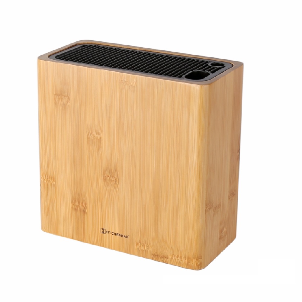 Wholesale Rectangle Bamboo Universal Knife block Storage Stand Square Eco-friendly Kitchen Knife Holder