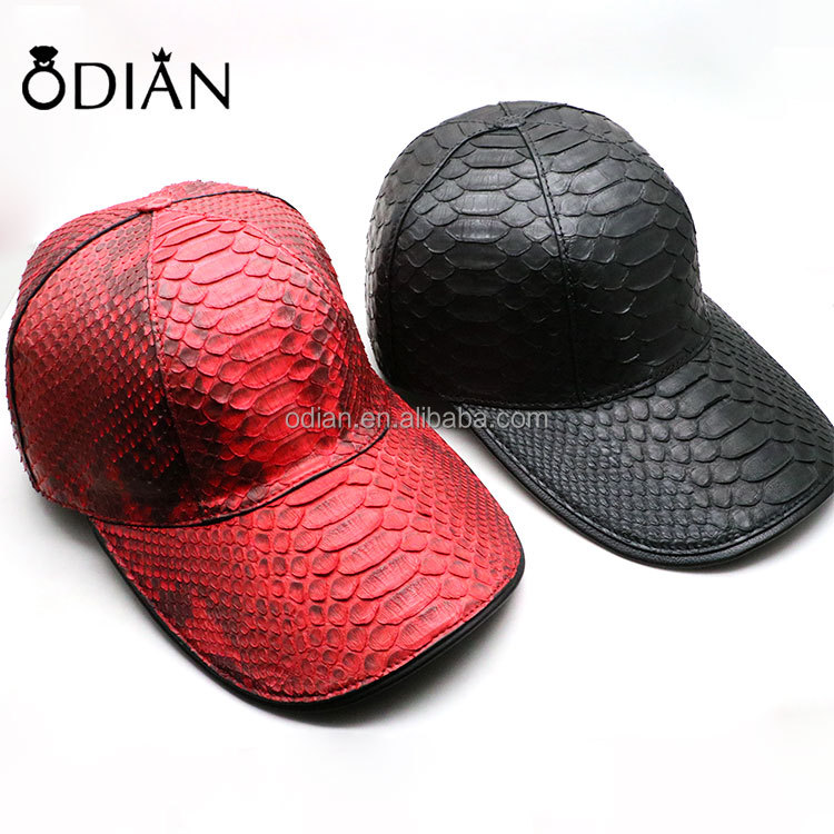 Wholesale genuine python Crocodile  Leather Baseball Hat  Outdoor Sports Hats accept custom Size and Brands logo