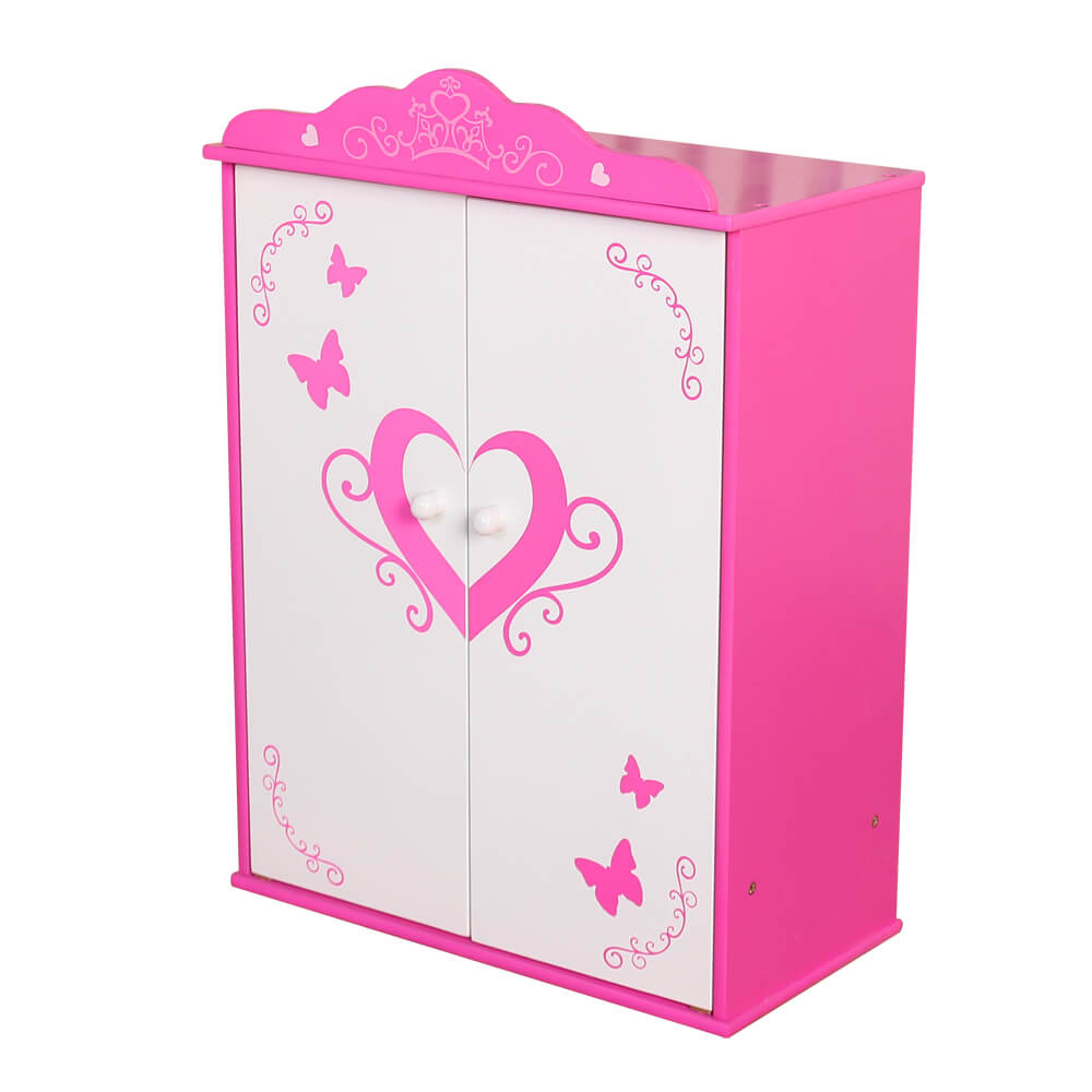 High end 18 inches doll wardrobe baby toy furniture toys with storage wholesale doll furniture with drawer