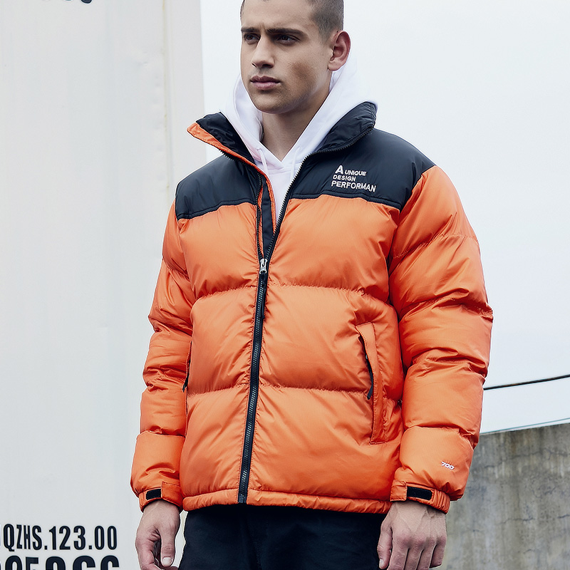 Men Outdoor Insulated Jacket Hooded Full Zipper Up Winter Warm Puffer Jacket Cotton Padded Over Coat