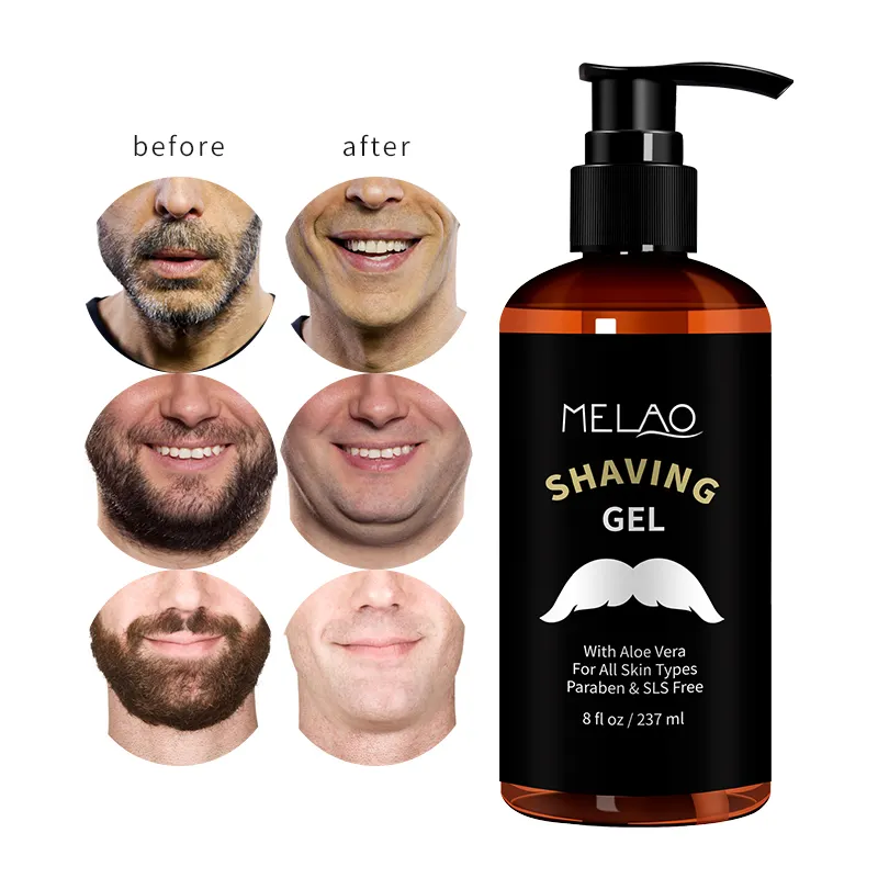 OEM Custom private label organic natural shaving gel for men beard moisturizing Reduce Rash Shaving Gel